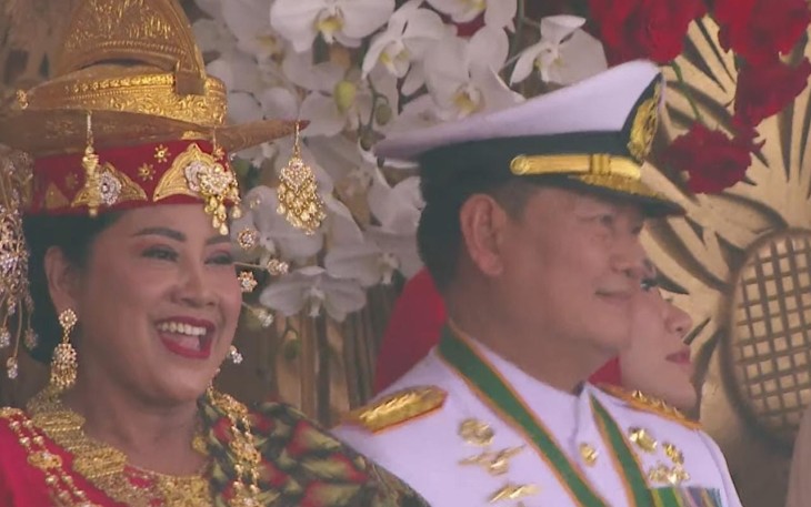 Panglima TNI Laksamana TNI Yudo Margono, S.E., M.M. bersama Kas Angkatan mengikuti Upacara memperingati HUT RI ke-78 di Istana Negara, Jakarta Pusat, Kamis (17/8/2023).