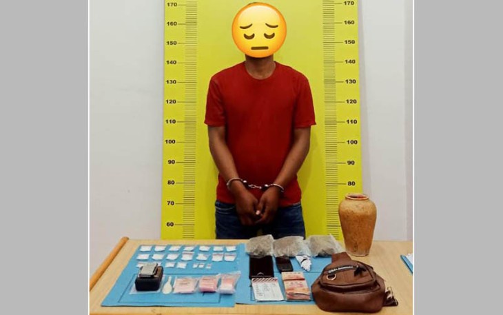 Tersangka dan barang bukti saat diamankan