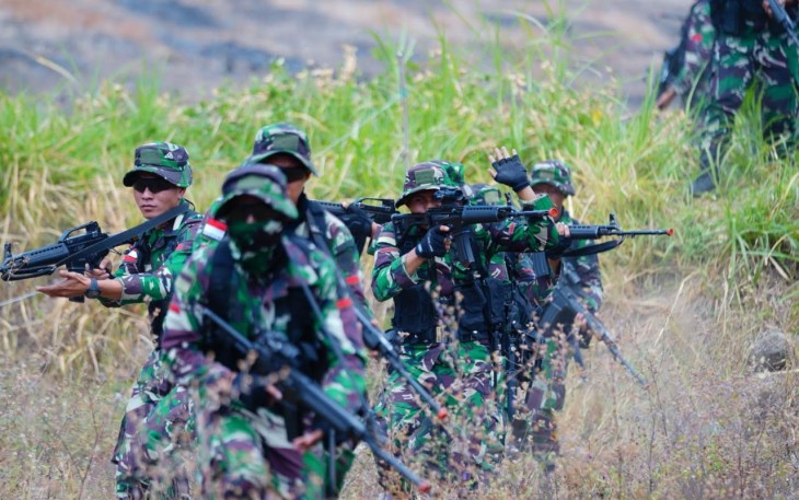Pasukan TNI saat Latihan Ambush
