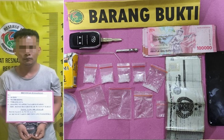 Tersangka dan barang bukti saat diamankan