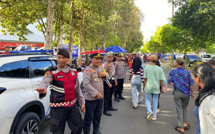 Kamseltibcarlantas) Operasi Mantap Brata (OMB) Telabang 2024 saat patroli di seputaran Kota Palangka Raya, Minggu (10/12/23) pagi.