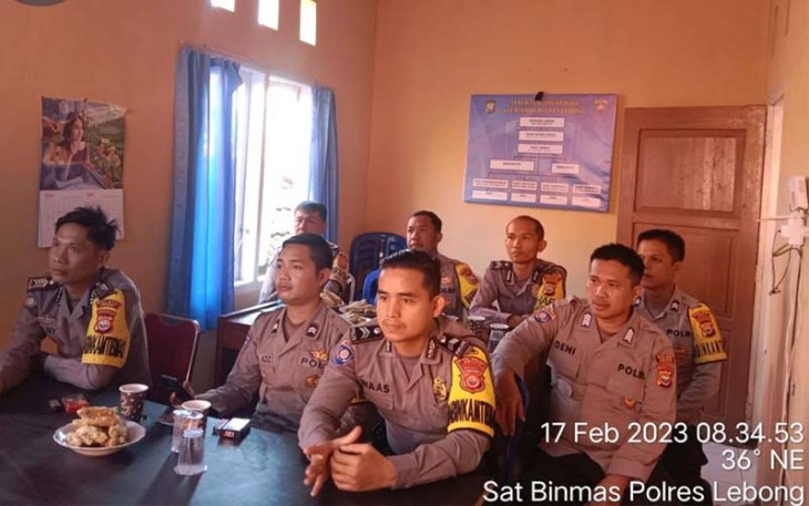 Satbinmas dan Bhabinkamtibmas Polres Lebong saat Ikuti Katpuan Daring Mabes Polri Gelombang II