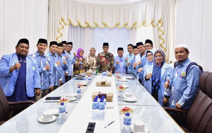Pj Gubernur Sulsel Prof Zudan Arif Fakrulloh saat menerima audiensi DPW BKPRMI Sulsel, Jum'at (24/5)
