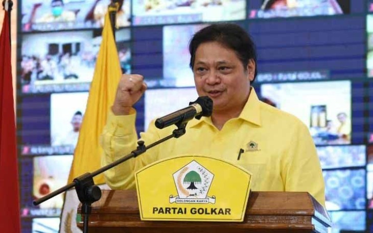 Ketua Umum Partai Golkar, Airlangga Hartarto saat Pimpin Konsolidasi Golkar di Bandung Menangkan Pemilu 2024