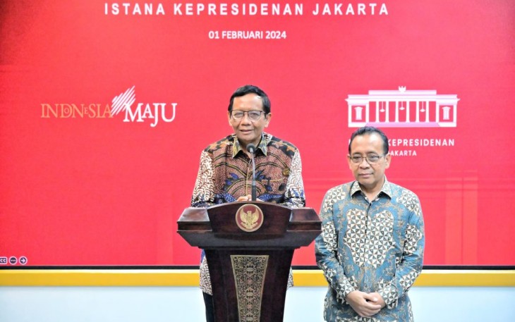 Mahfud MD, di Istana Merdeka, Jakarta, Kamis (01/02/2024).