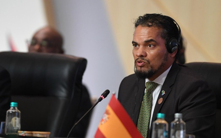 Wakil Menteri Departeman Hubungan Internasional Afrika Selatan Alvin Botes menyampaikan pandangannya dalam Joint Leaders Session Indonesia-Africa Forum (IAF) II and High-Level Forum on Multi-Stakeholder Partnerships (HLF MSP) di Nusa Dua, Bali, Senin (2/9/2024). Forum HLF MSP and Indonesia-Africa Forum II tersebut menyelenggarakan 12 event secara paralel dan 17 event pendamping yang dihadiri delegasi dari 20 negara. Media Center IAF II-HLF MSP/Fikri Yusuf/YU