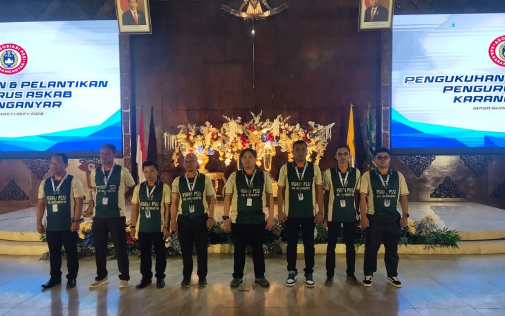Pelantikan Ketua dan Pengurus Askab PSSI Karanganyar periode 2024 - 2028, di Pendopo Raden Mas Said Rumah Dinas Bupati Karanganyar