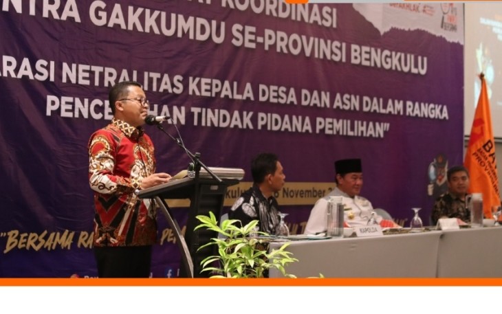 Bawaslu Provinsi Bengkulu Gelar Rakor Gakkumdu dan Deklarasi Netralitas ASN dan Kepala Desa