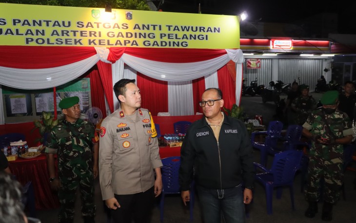 Kapolres Metro Jakut Cek Pos Pantau Satgas Anti Tawuran Dalam Rangka Cipta Situasi Kamtibmas Bulan Suci Ramadan 
