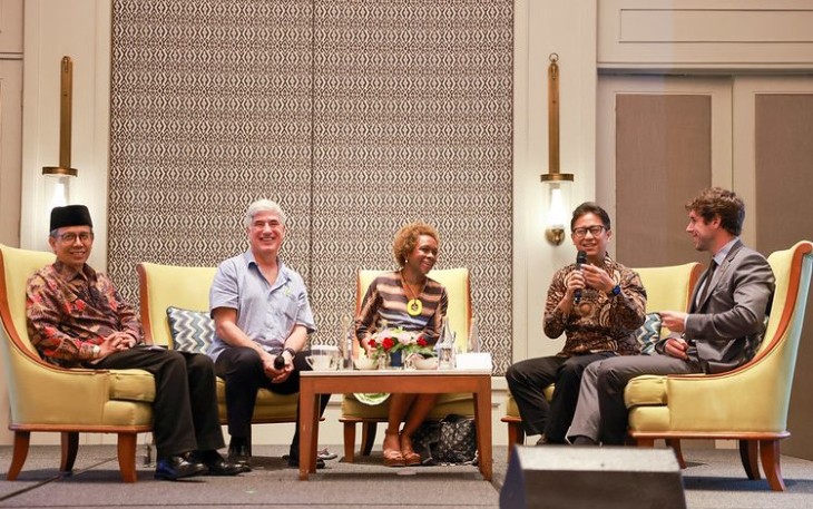 Menkes Budi Gunadi Sadikin dalam sesi diskusi pada GAVI Board Meeting di Hotel Hilton, Nusa Dua, Bali, Selasa (3/12)