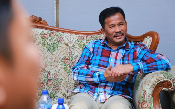 Kepala BP Batam, Muhammad Rudi saat hadiri welcome dinner untuk menyambut para peserta Kejurnas Road Race and Mountain Bike 2024 pada Rabu (19/6/2024) di Batam View Beach Resort.