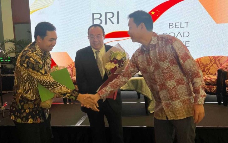 Plh Direktur SUPD I, Ditjen Bina Pembangunan Daerah, Kemendagri, Gunawan Eko Movianto saat menjadi narasumber pada kegiatan Challenges and Opportunities in The Belt and Road Initiative, yang diselenggarakan oleh  Belt and Road Initiative (BRI), belum lama ini di Grand Melia Hotel.