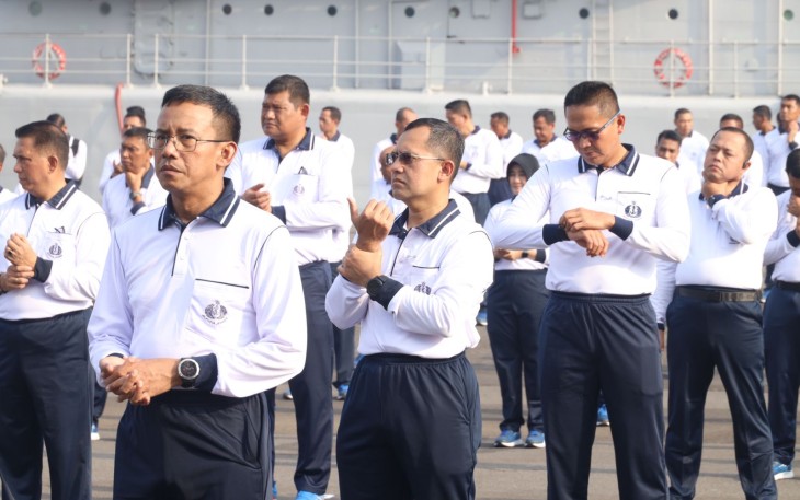 Danlantamal VI saat Ikuti Olahraga Bersama di Koarmada II