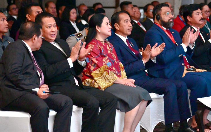 Bamsoet saat menghadiri pembukaan IPPP 2024, di Jakarta, Kamis (25/7/24).