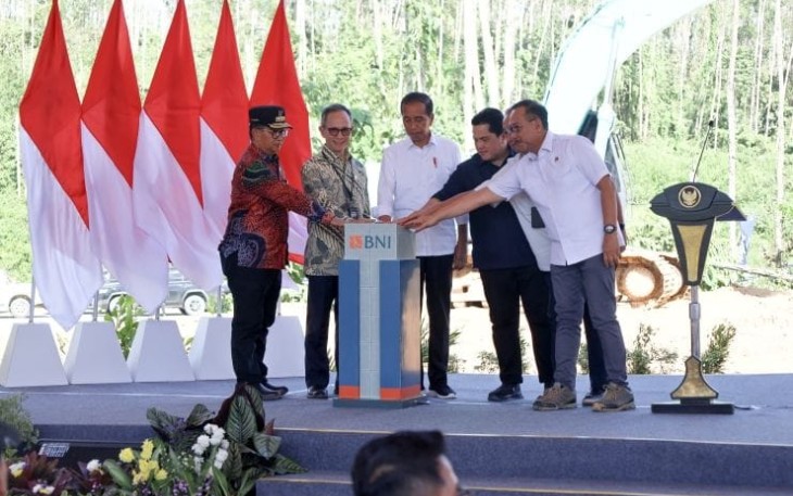 Otorita IKN bersama BNI resmi memulai pembangunan gedung perbankan di kawasan Mini Financial Center, Ibu Kota Nusantara pada hari Kamis (29/02/2024). 
