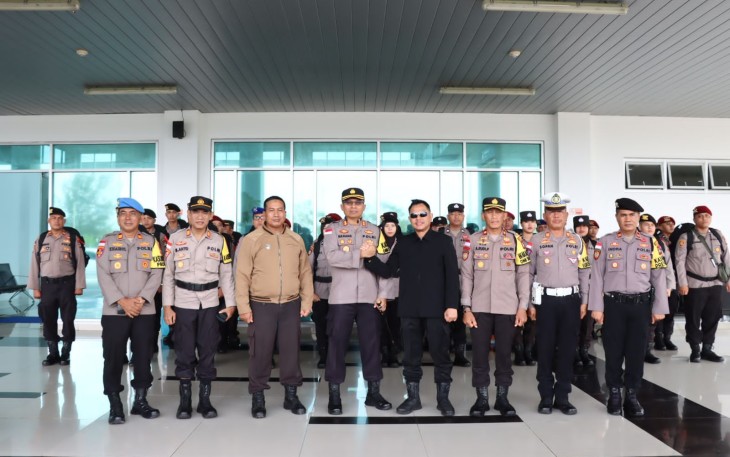 Pamatwil dan 30 Personil BKO Polda Kepri Bantu Pengamanan Pemilu di Polres Natuna