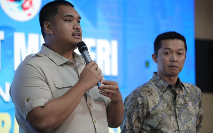 Menpora RI Dito Ariotedjo dalam rapat tingkat menteri koordinasi pusat terpadu terkait Peraturan Presiden (Perpres) Nomor 86 Tahun 2021 tentang DBON, Rabu (4/12)
