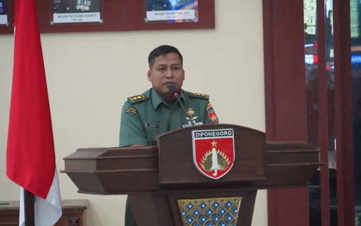 Kasrem 071/Wijayakusuma Letkol Inf Catur Irawan saat di  Aula Makodam IV/Diponegoro Semarang, Senin (12/2/2024).