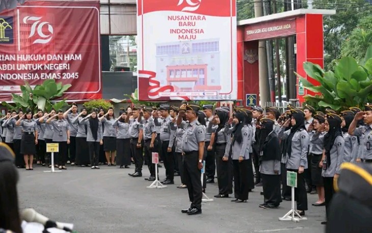 Kakanwil Kemenkumham Sumut Agung Krisna sampaikan apresiasi tinggi kepada seluruh jajaran pegawai.