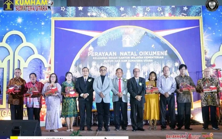 Kanwil Kemenkumham Sumut Gelar Natal Oikumene.