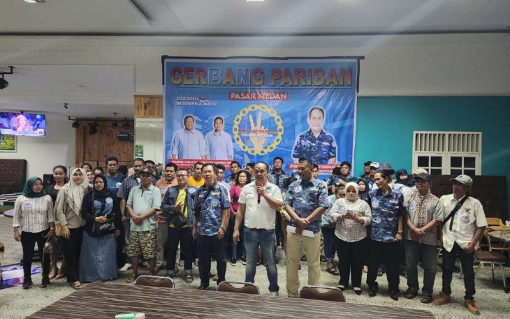 Deklarasi GERBANG PARIBAN Pasar Medan Dukung Prabowo Gibran, Minggu (21/1)