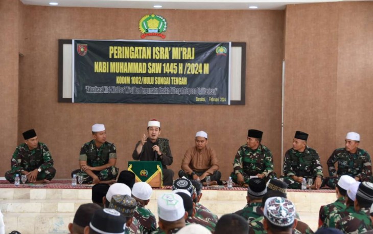 Peringatan Isra Mi'raj di Kodim 1002/HST, Selasa (6/2)