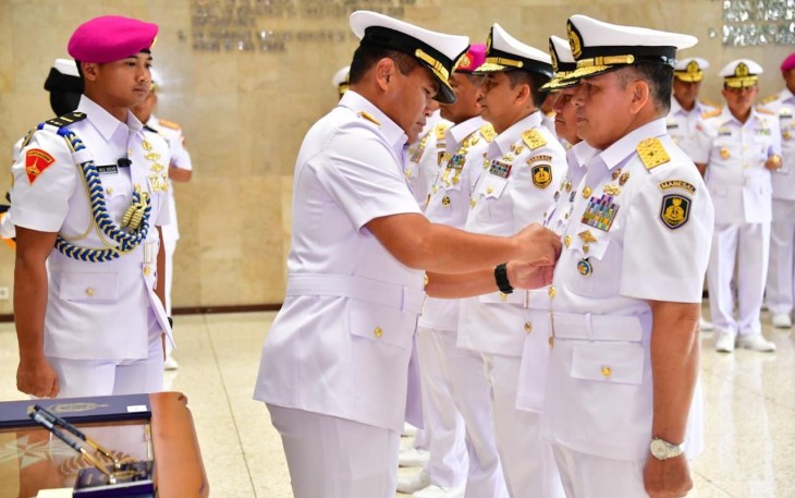Kasal Laksamana TNI Muhammad Ali saat sertijab jabatan strategis, Selasa (27/2)