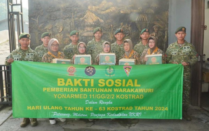 Bakti Sosial Yonarmed 11 Kostrad di desa Meijing, Kabupaten Magelang, Minggu (3/3)