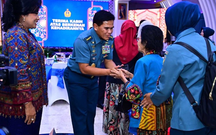 Kasal Laksamana TNI Muhammad Ali saat halalbihalal di Jakarta, Jum'at (19/4)