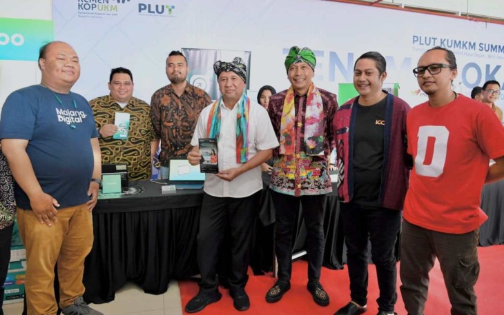 MenkopUKM Teten Masduki saat acara PLUT KUMKM Summit 2024 di Kabupaten Malang, Jawa Timur, Jum'at (26/4)