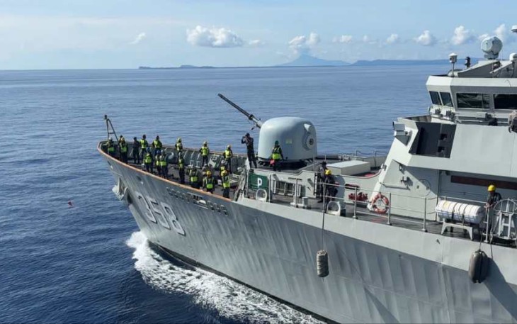 Kapal perang TNI AL latihan di laut Natuna Utara 