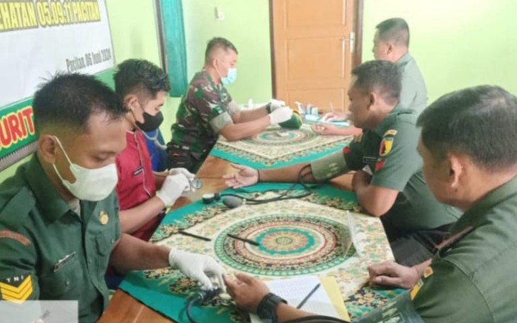 Personil Kodim 0801/Pacitan Menjalani Pemeriksaan Kesehatan Berkala