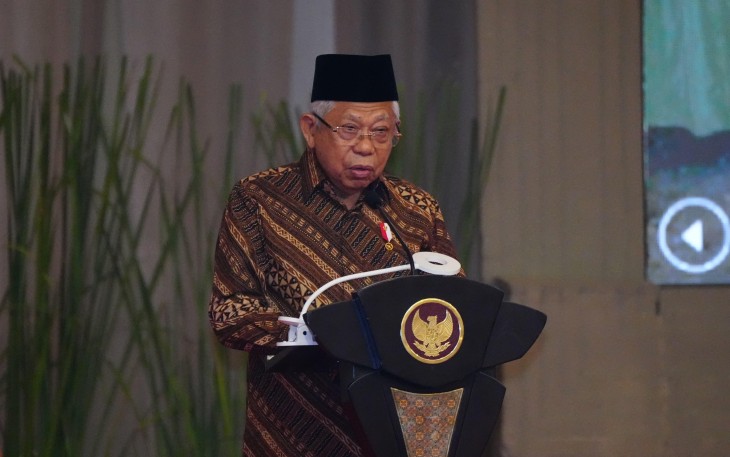 Wapres RI Prof. Dr. K.H. Ma'ruf Amin saat memberi pembekalan di Gedung Balai Sudirman, Tebet, Jakarta Selatan, Kamis (11/7/2024).