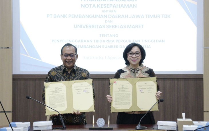 Dukung Pengembangan Dunia Pendidikan Bank Jatim Teken MoU dengan UNS 