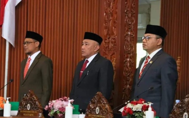 Walikota Depok Mohammad Idris saat menghadiri rapat paripurna DPRD Kota Depok, Jum'at (16/8)
