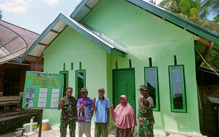 Rumah warga hasil rehab satgas TMMD ke 121 Kodim 0311/Pessel