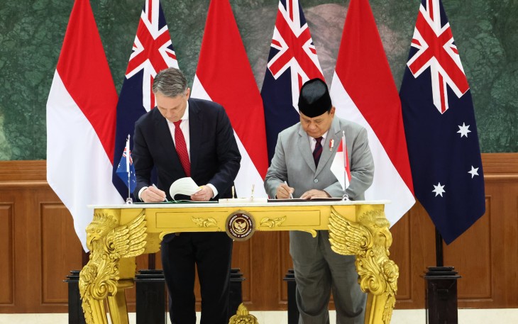 Menhan Prabowo Tanda Tangani Perjanjian Kerja Sama Pertahanan RI-Australia di Akmil Magelang