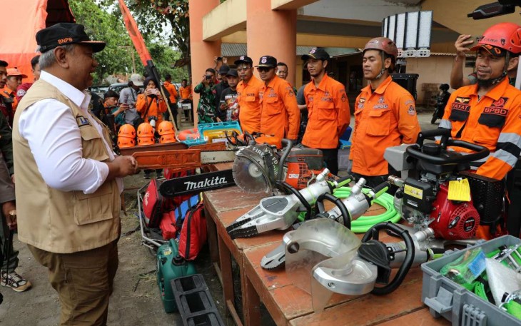 Pengecekan kesiapan alat penanggulangan kebencanaan di Pangandaran Jawa Barat 