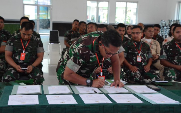 Pakta integritas panitia penerimaan Caba PK Gel II Tahun 2024 Korem 023/KS