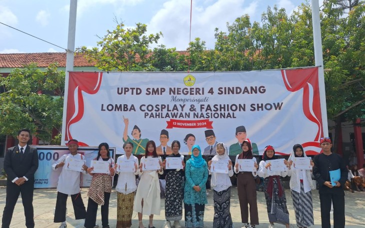 Peringati Hari Pahlawan di SMPN 4 Sindang, Semangat Nasionalisme Melalui Kosplay dan Fashion Show Pahlawan Nasional 