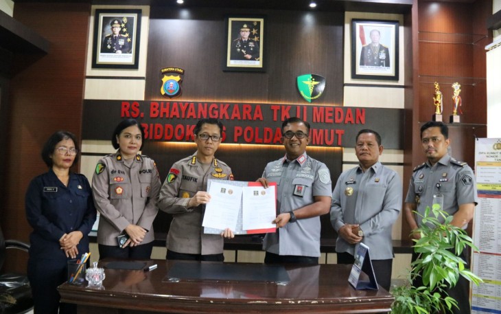 Kemenkumham Sumut Tandatangani Nota Kesepahaman Bersama Rumkit Bhayangkara Tk II Medan.