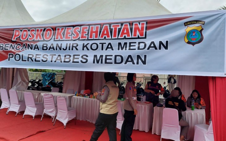 Polrestabes Mesan Posko Kesehatan Dirikan Posko Kesehatan.