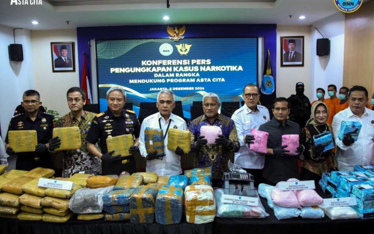 BNN RI gelar press release jelang akhir tahun 2024 di Jakarta, Kamis (5/12)