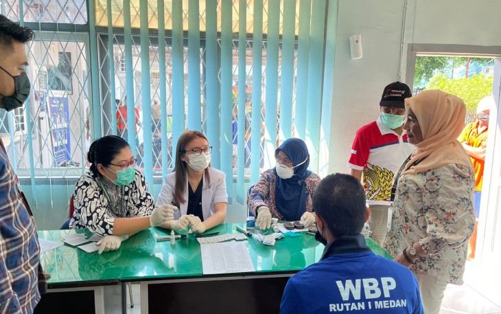 Rutan Kelas I Medan Gelar Kegiatan Skrining HIV dan Pelayanan Pengobatan Bagi Warga Binaan.