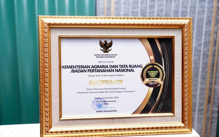 Kementerian ATR/BPN Raih Predikat Badan Publik Informatif 
