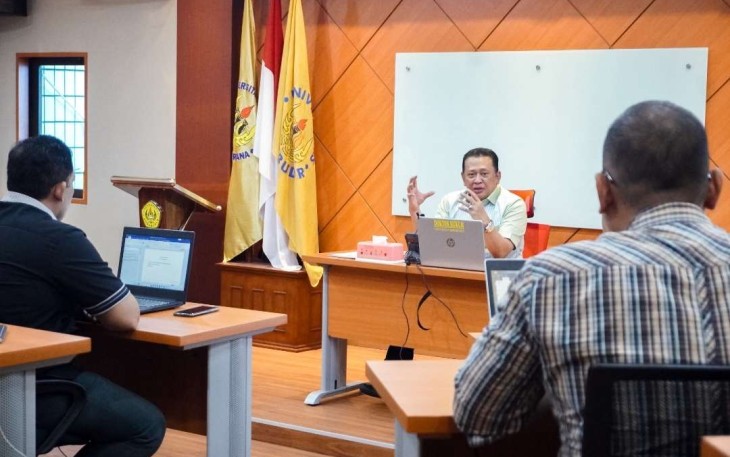 Bambang Soesatyo saat memberikan kuliah politik di Universitas Borobudur Jakarta 