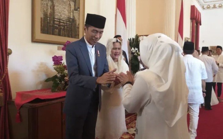 Suasana open house Presiden Joko Widodo di istana kepresidenan Jakarta 