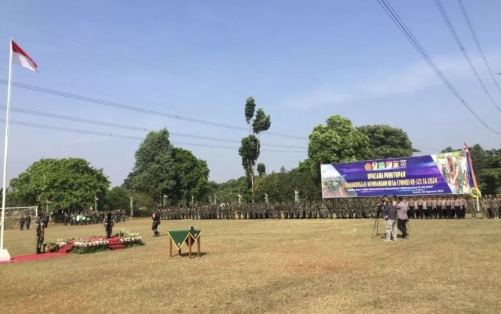 Penutupan TMMD ke 121 Kodim 0508/Depok di Bojong Sari, Kamis (22/8)