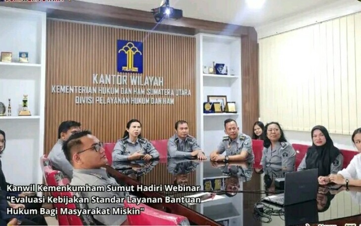 Kanwil Kemenkumham Sumut Ikuti Webinar.