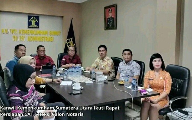 Kanwil Kemenkumham Sumut Mengikuti Rapat CAT.